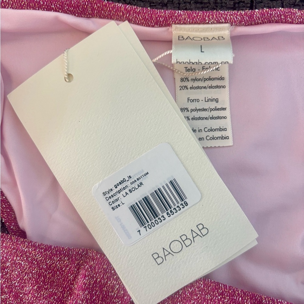 Baobab ladies GOA Pink Shimmer Cheeky Swim Bottoms NWT MSRP $100! - Picture 6 of 7